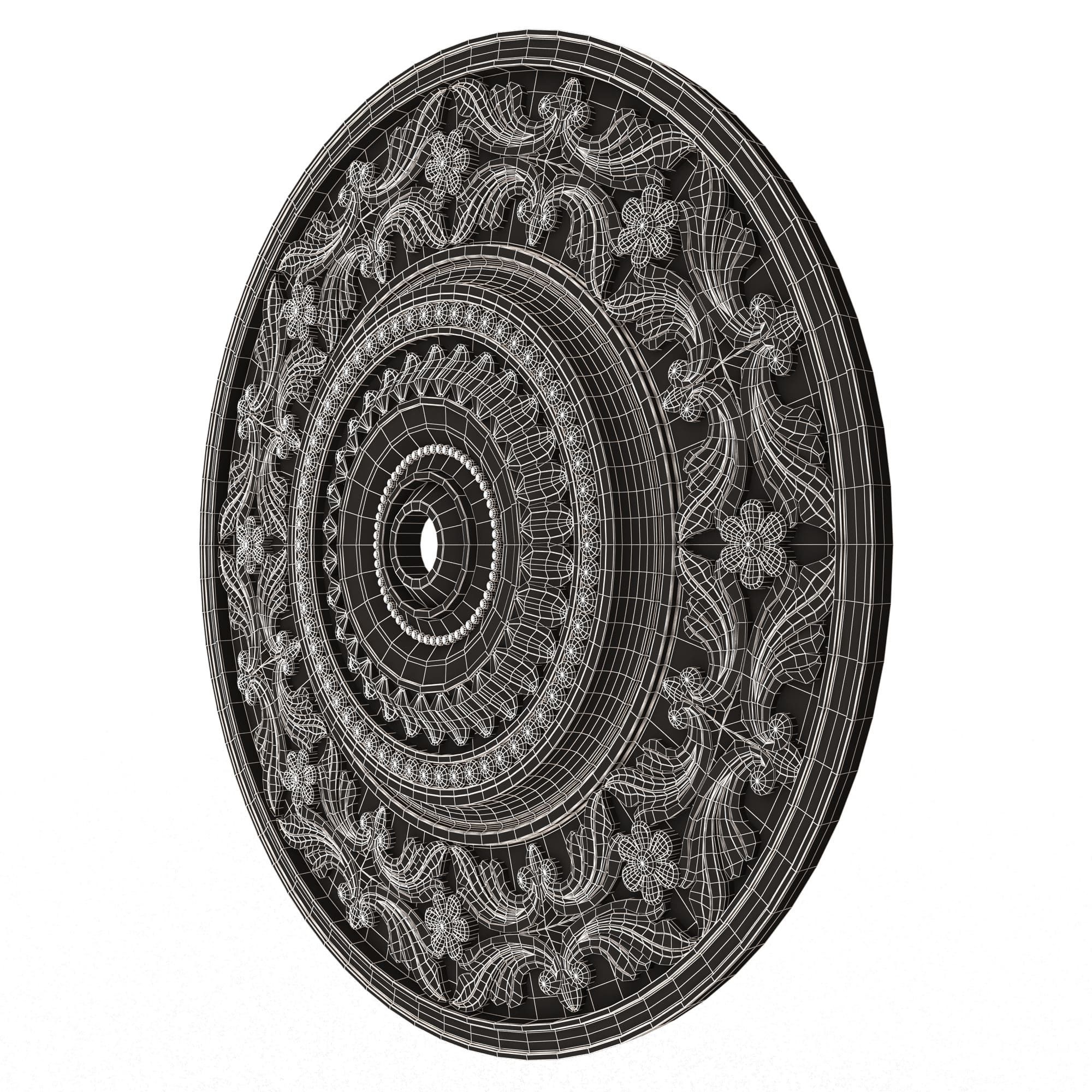 Collection of Ceiling Rosettes 02 Low-poly 3D model_49