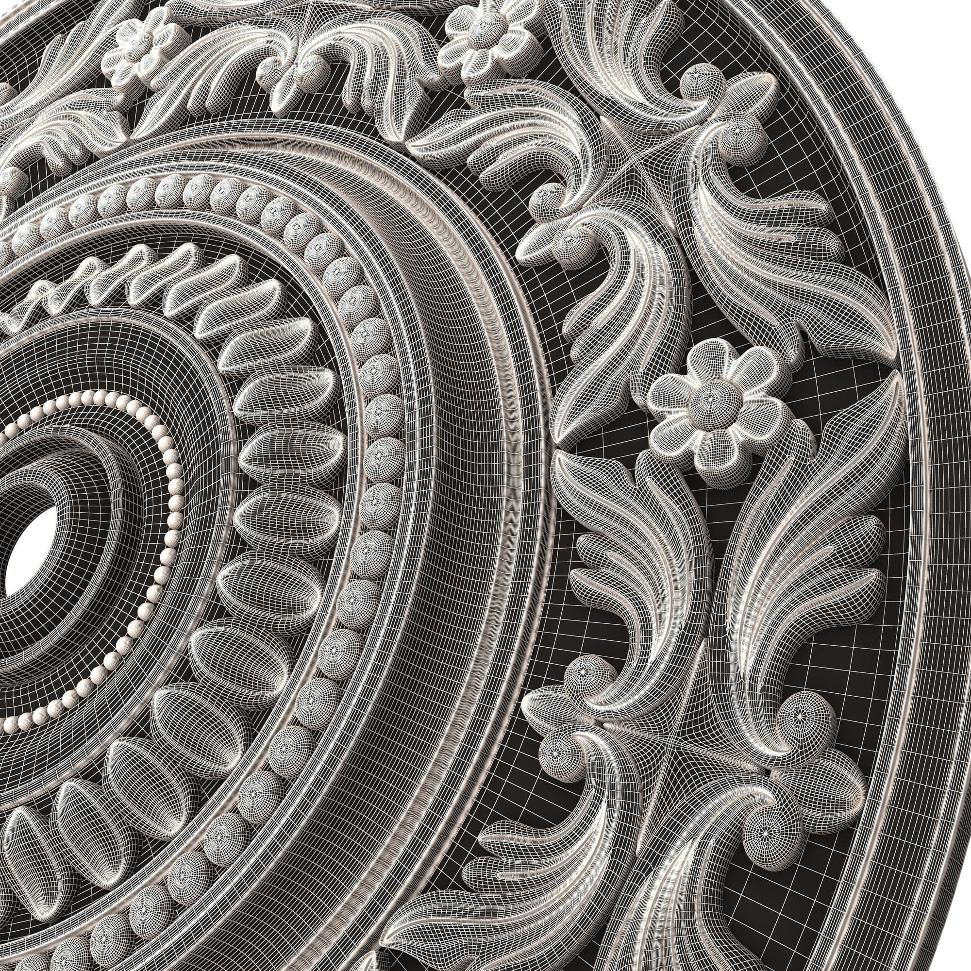 Collection of Ceiling Rosettes 02 Low-poly 3D model_29