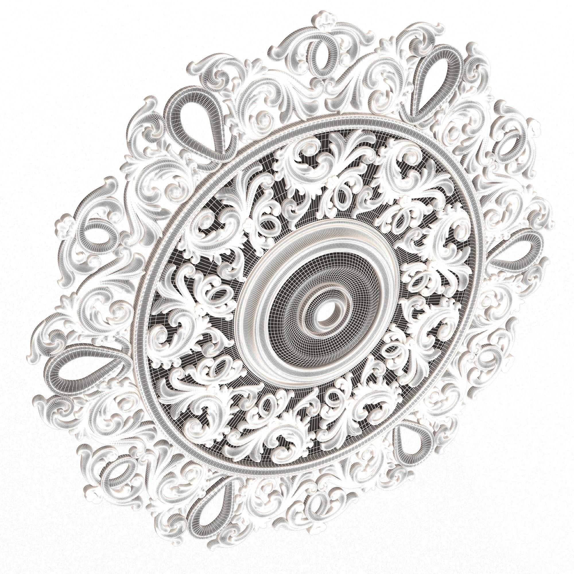 Collection of Ceiling Rosettes 02 Low-poly 3D model_42