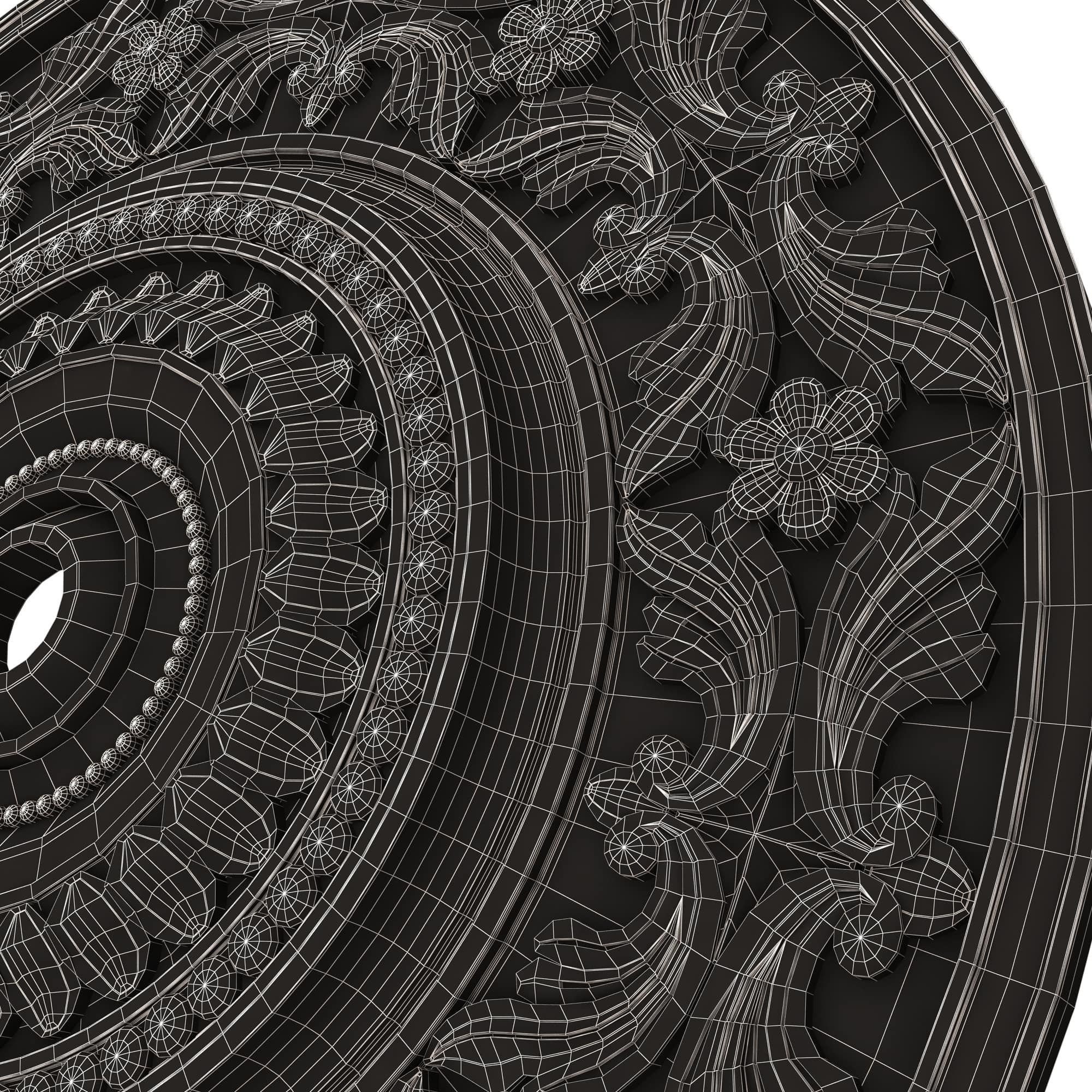 Collection of Ceiling Rosettes 02 Low-poly 3D model_51