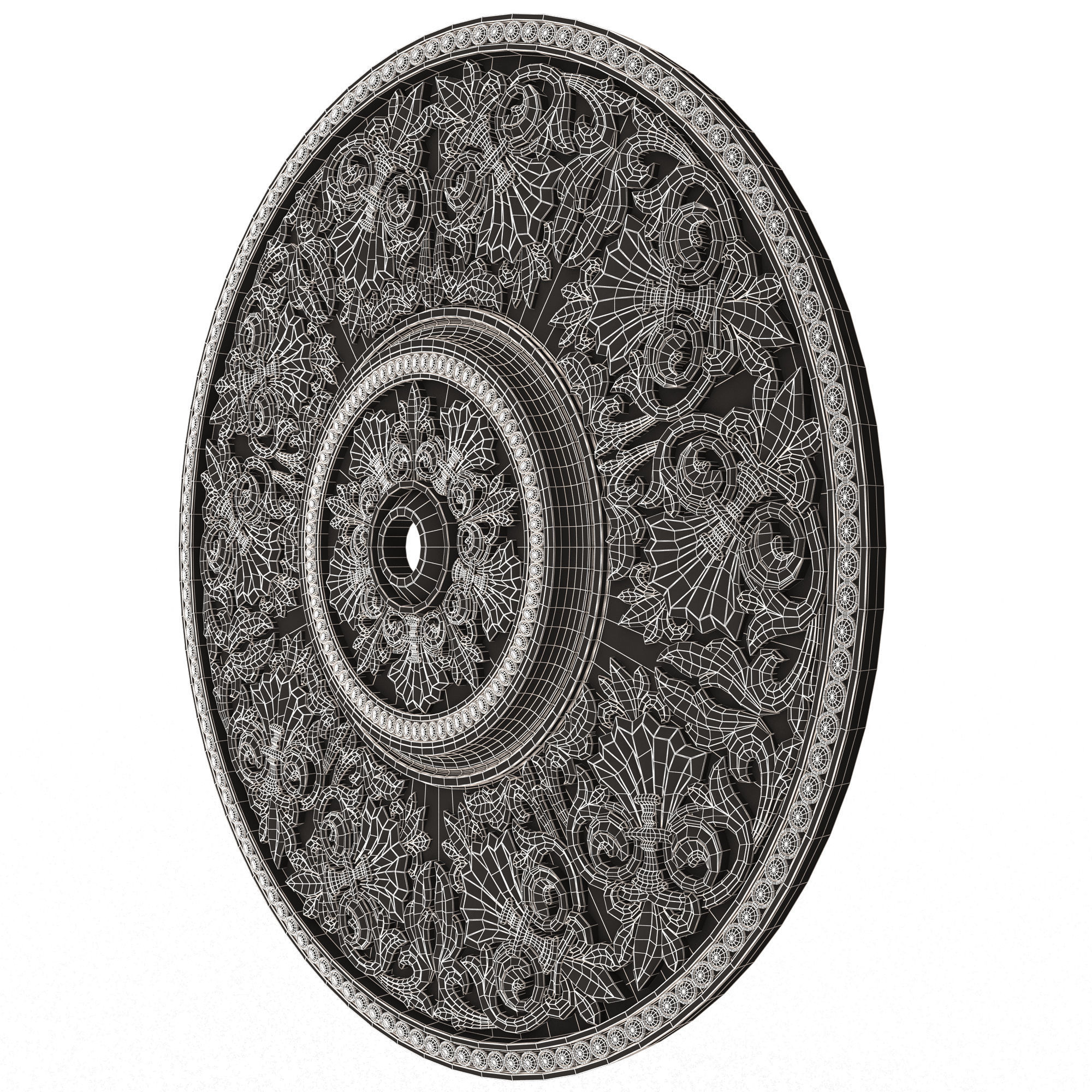 Collection of Ceiling Rosettes 02 Low-poly 3D model_55
