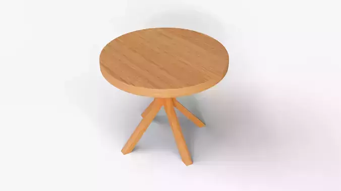 Round Dining Table - Mid Low Poly Low-poly 3D model