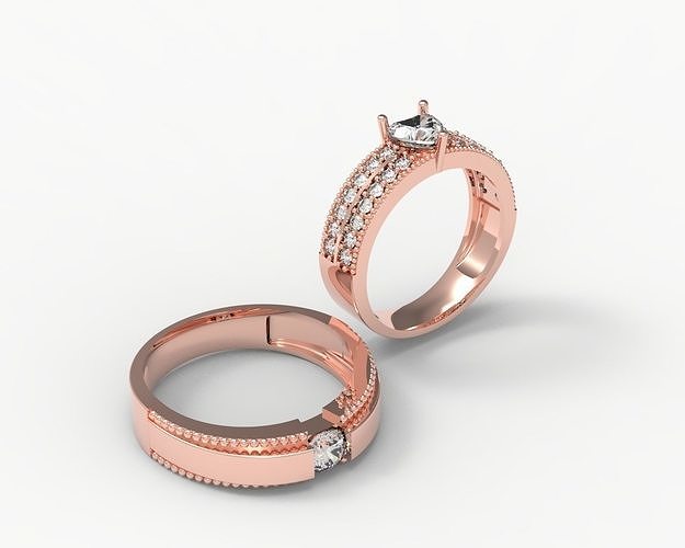 Luxury wedding ring w3 3D print model