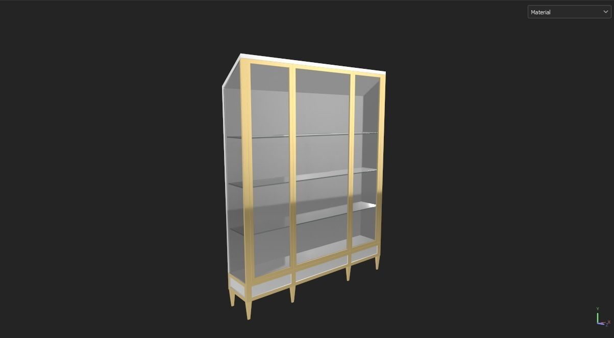 Display Cabinets Art Deco Low-poly 3D model_1