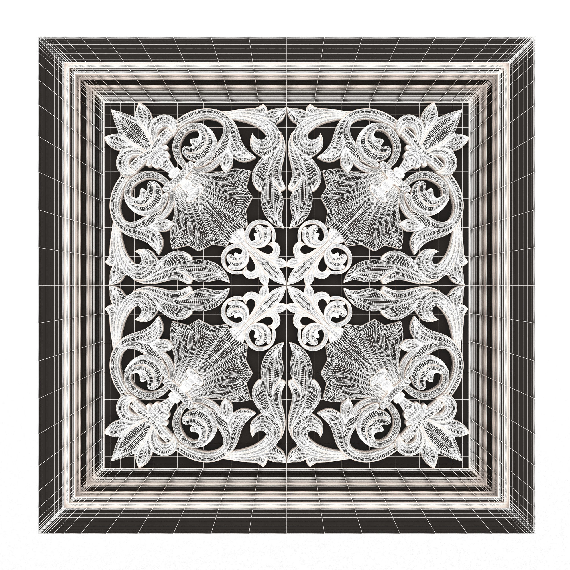 Collection of Ceiling Tiles 02 Low-poly 3D model_37