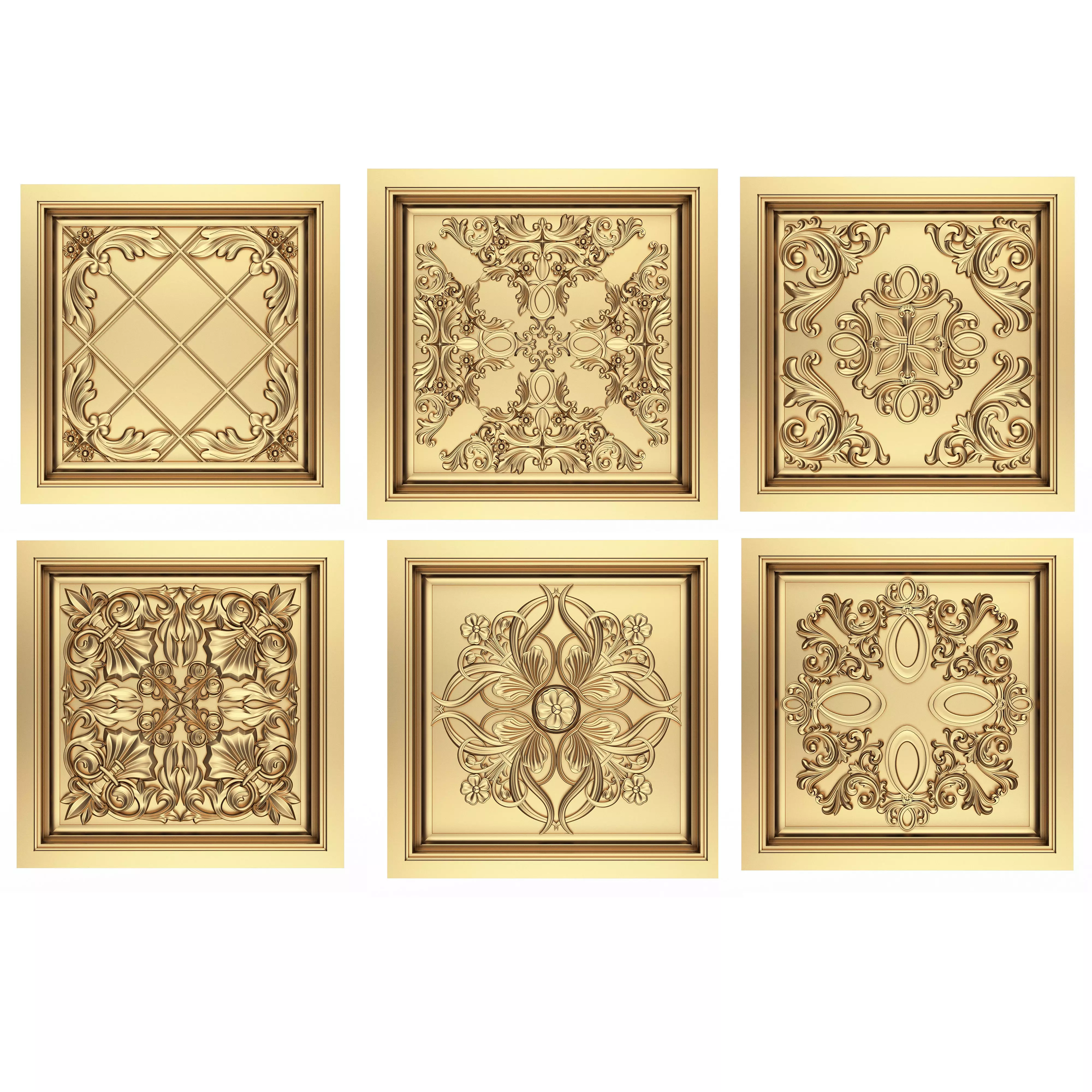 Collection of Ceiling Tiles 02 Low-poly 3D model_0