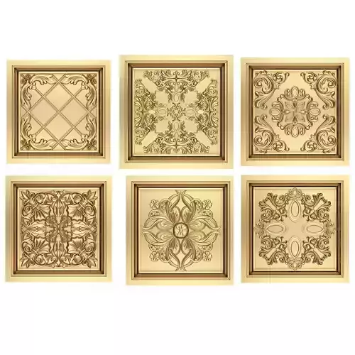 Collection of Ceiling Tiles 02 Low-poly 3D model