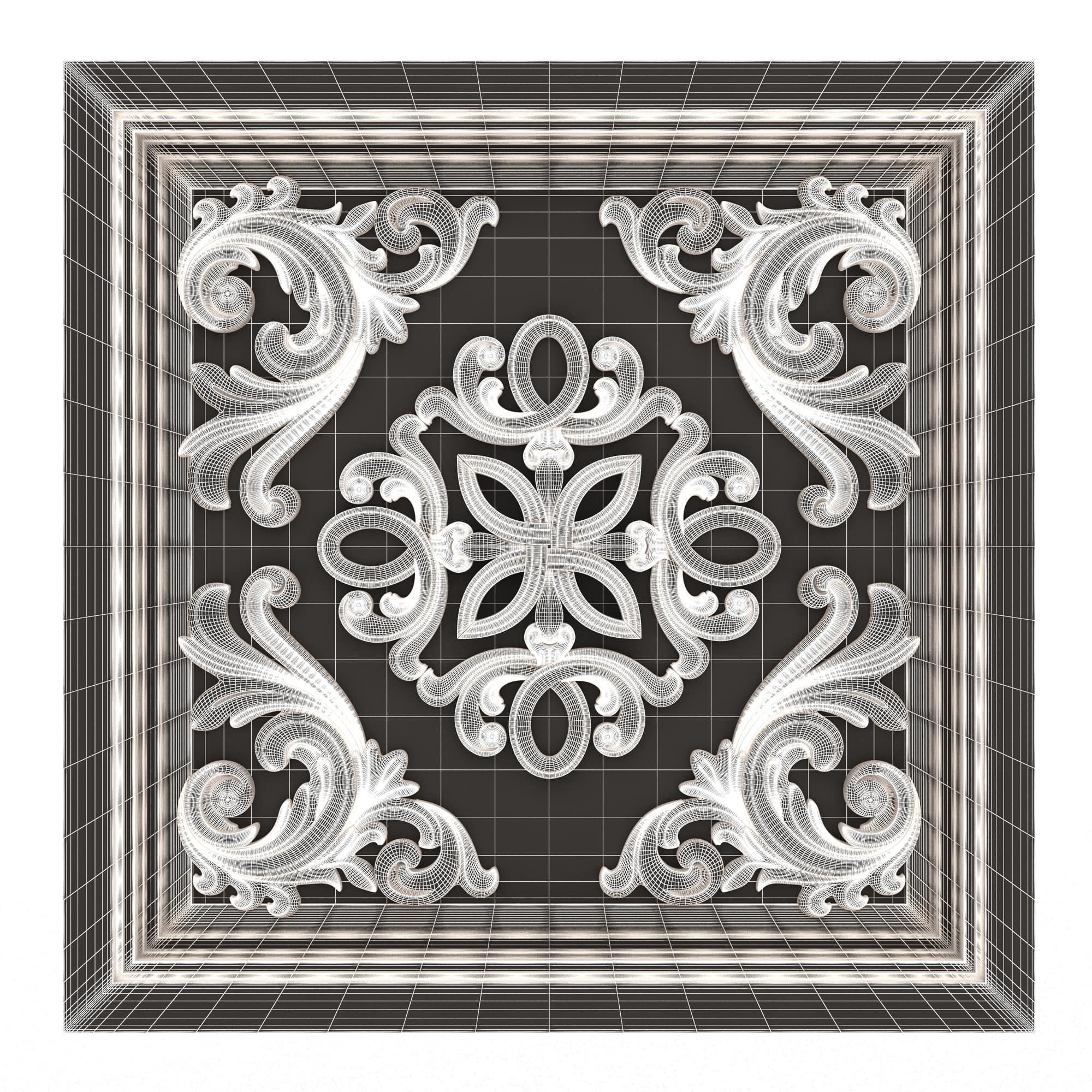 Collection of Ceiling Tiles 02 Low-poly 3D model_55