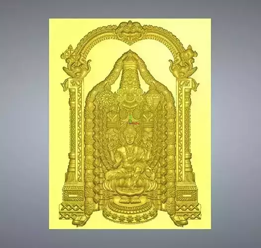 thirupathi balaji lakshmi wood carving 3D print model