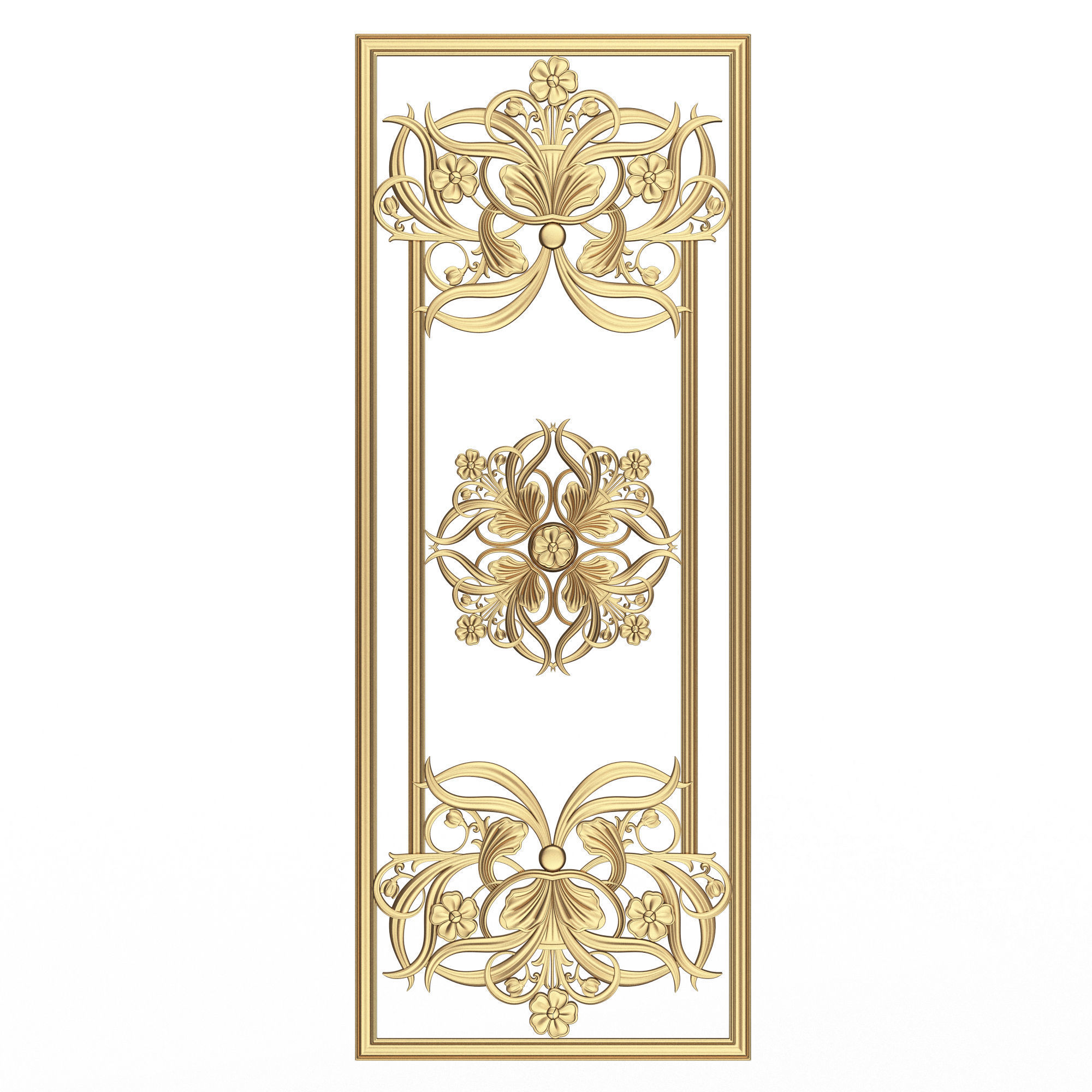 Collection of Boiserie Decoration Panels 02 Low-poly 3D model_13