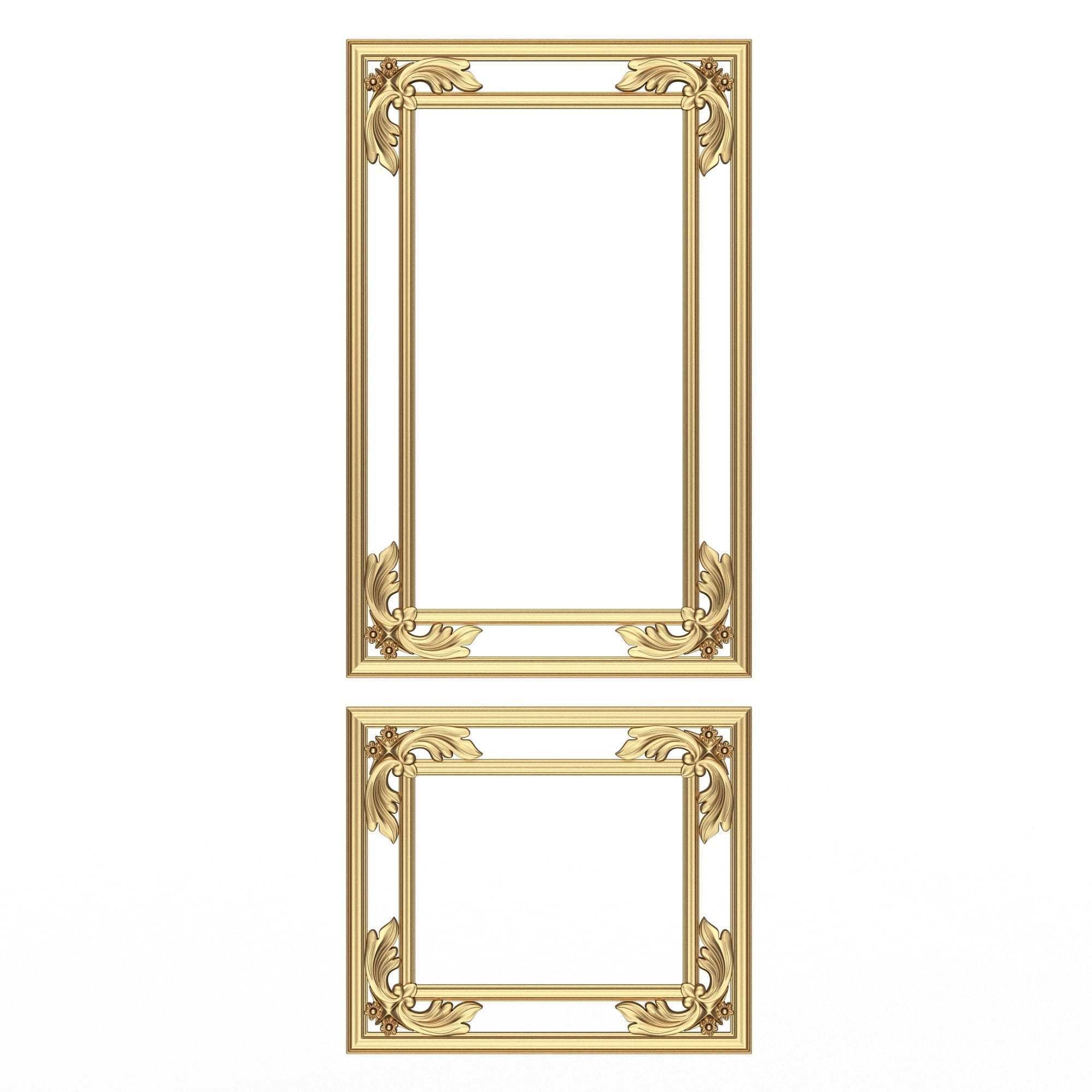 Collection of Boiserie Decoration Panels 02 Low-poly 3D model_37