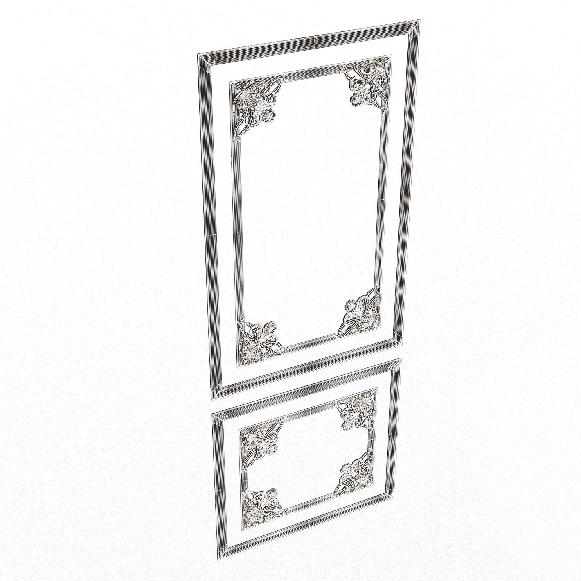 Collection of Boiserie Decoration Panels 02 Low-poly 3D model_73