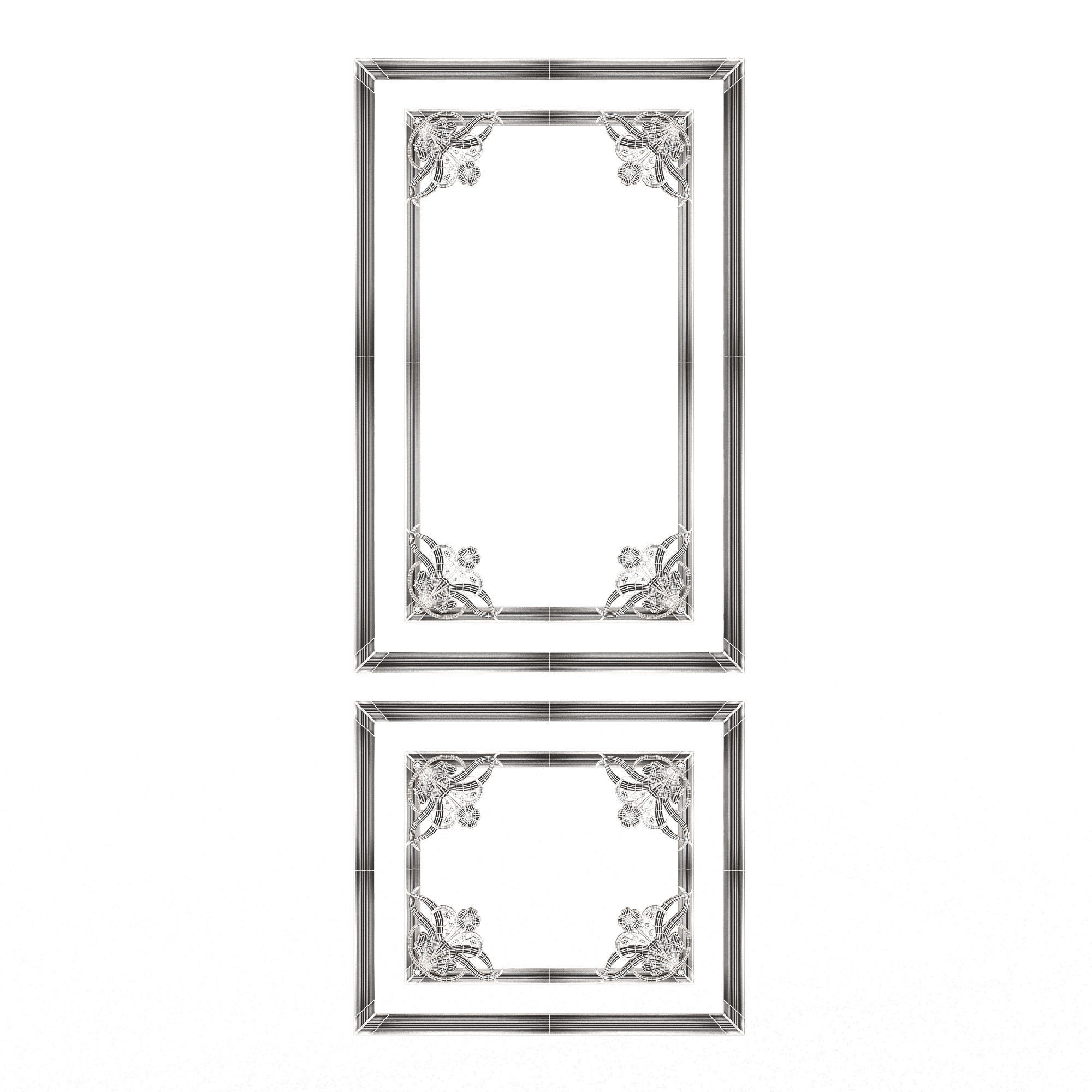 Collection of Boiserie Decoration Panels 02 Low-poly 3D model_72
