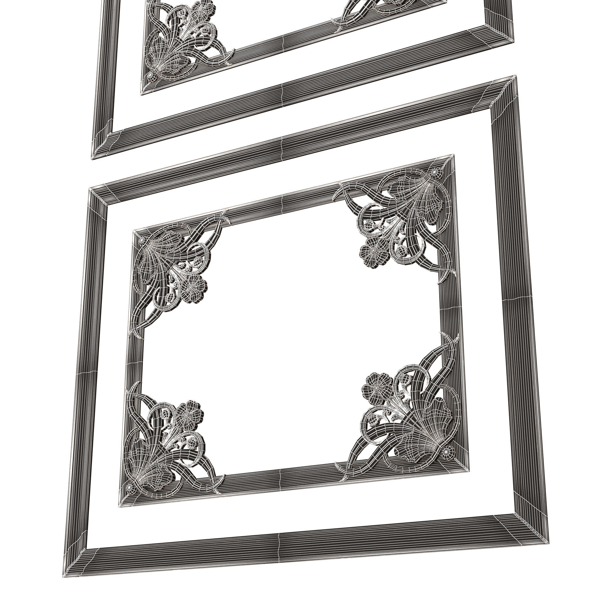 Collection of Boiserie Decoration Panels 02 Low-poly 3D model_76