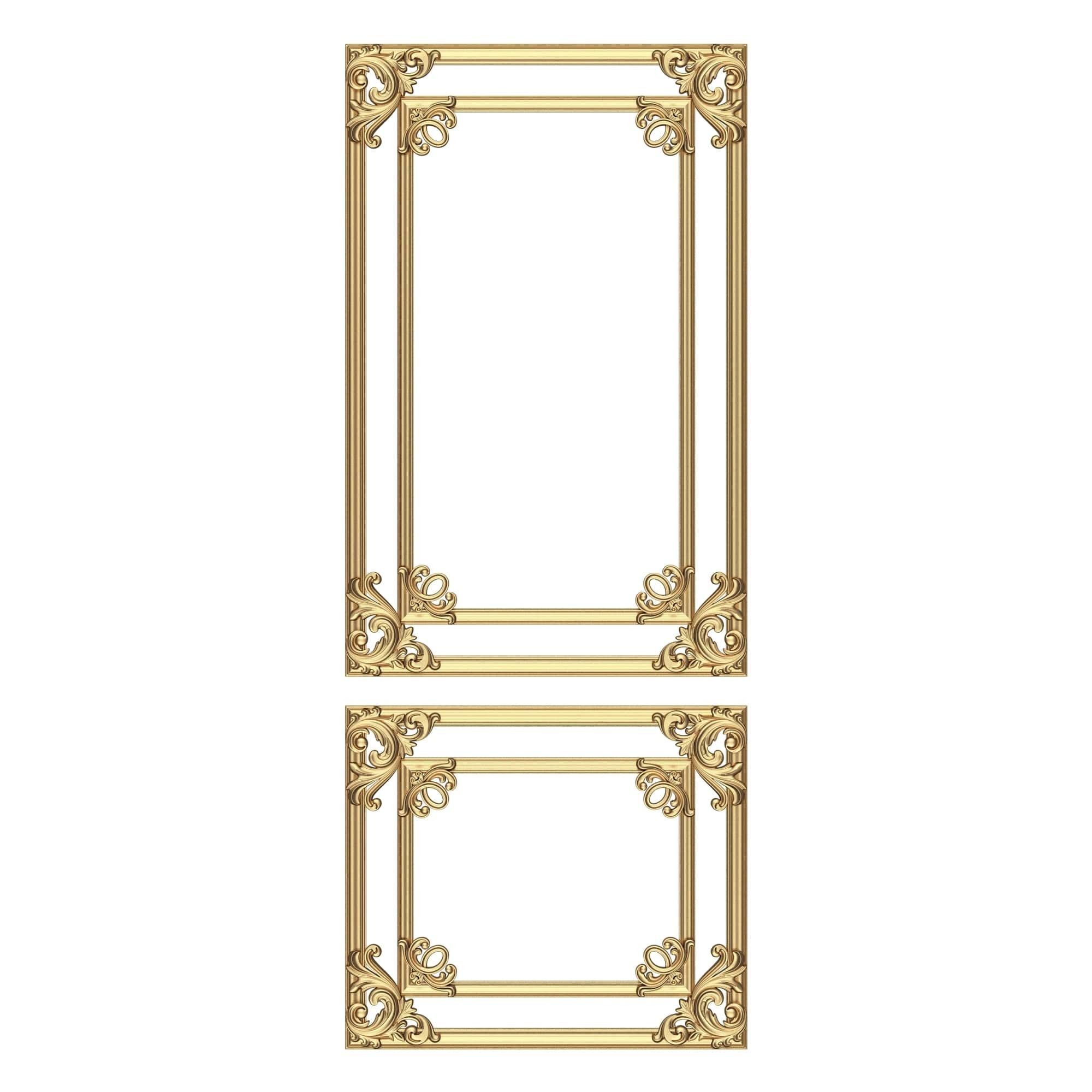 Collection of Boiserie Decoration Panels 02 Low-poly 3D model_19