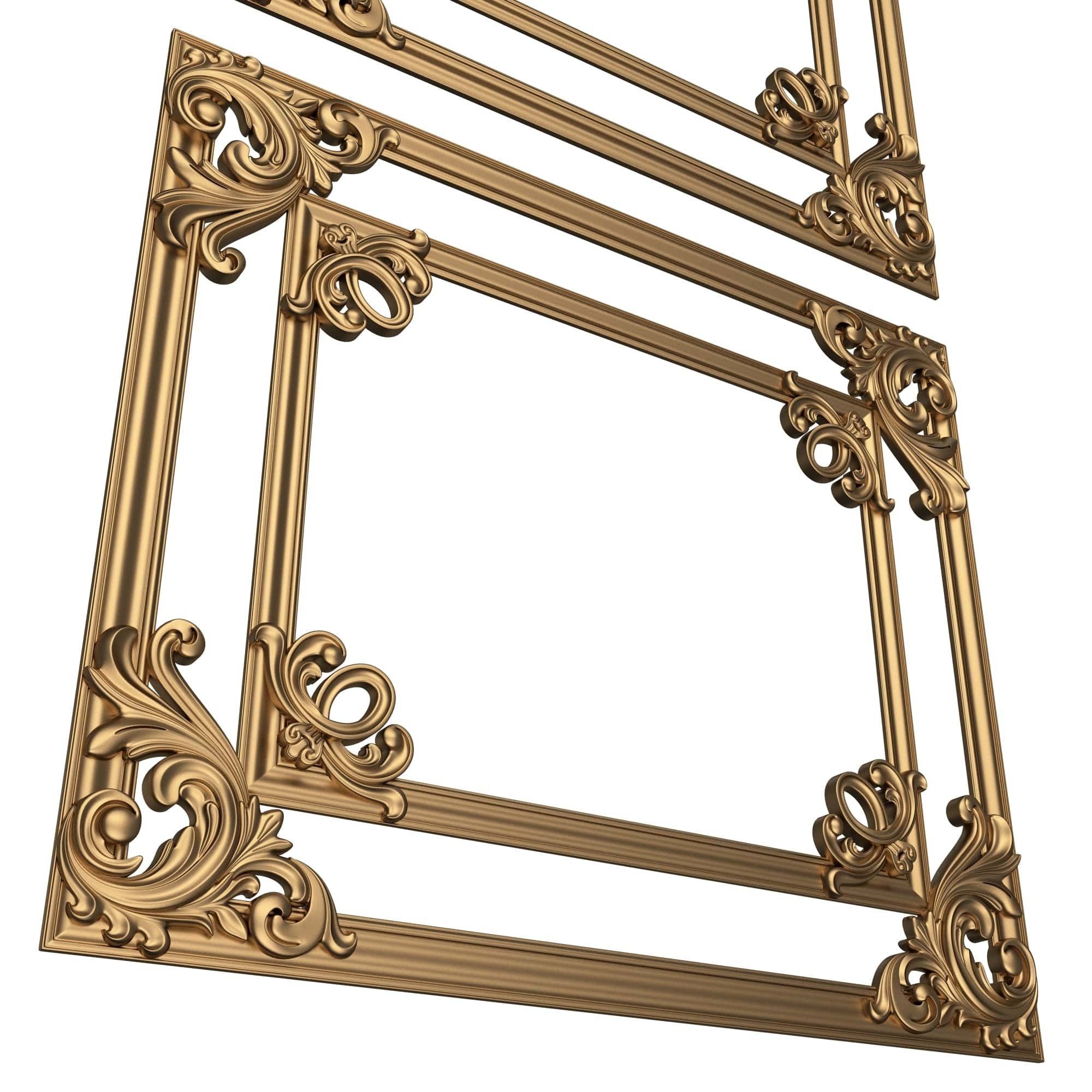 Collection of Boiserie Decoration Panels 02 Low-poly 3D model_22