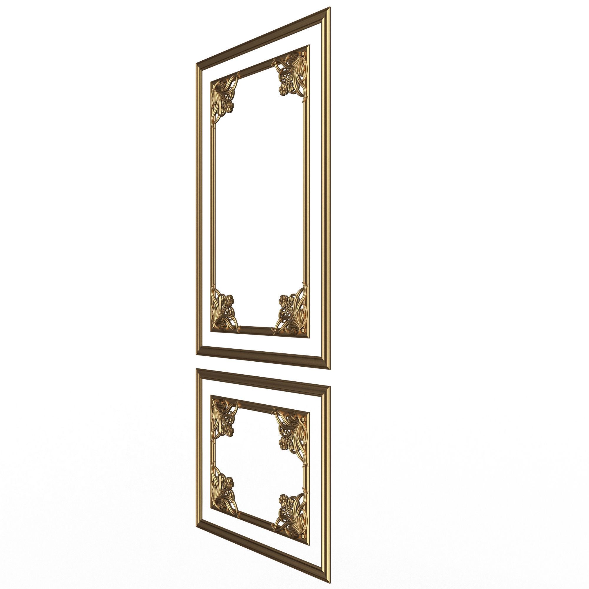 Collection of Boiserie Decoration Panels 02 Low-poly 3D model_3