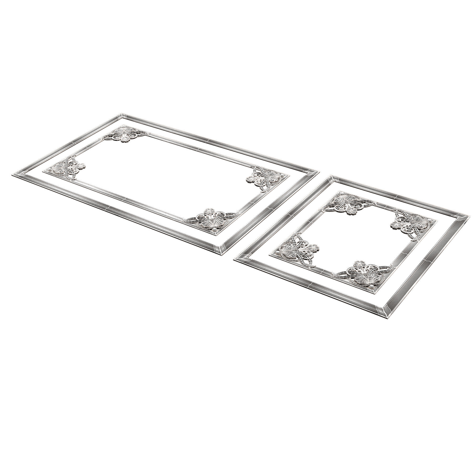 Collection of Boiserie Decoration Panels 02 Low-poly 3D model_77