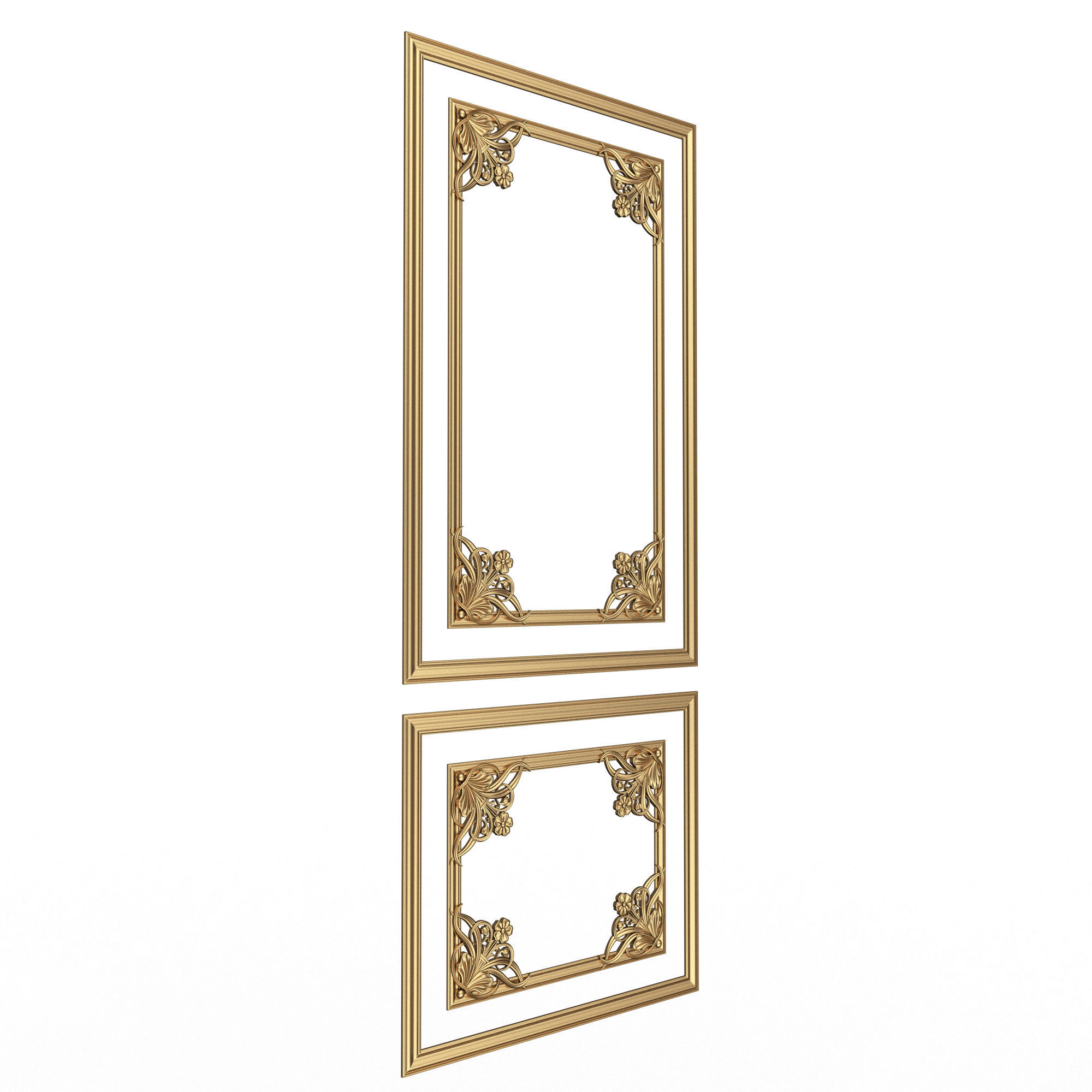 Collection of Boiserie Decoration Panels 02 Low-poly 3D model_4