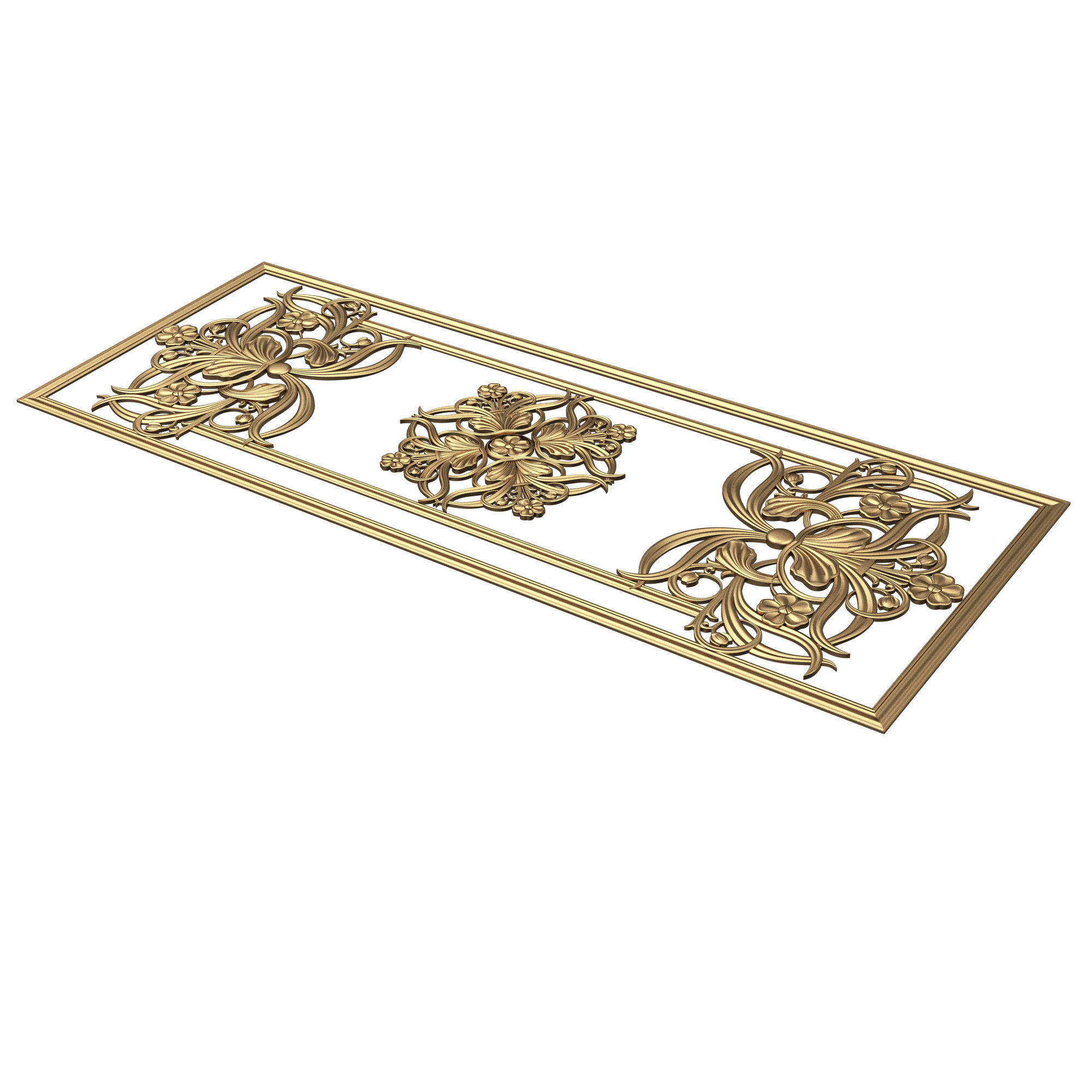 Collection of Boiserie Decoration Panels 02 Low-poly 3D model_18