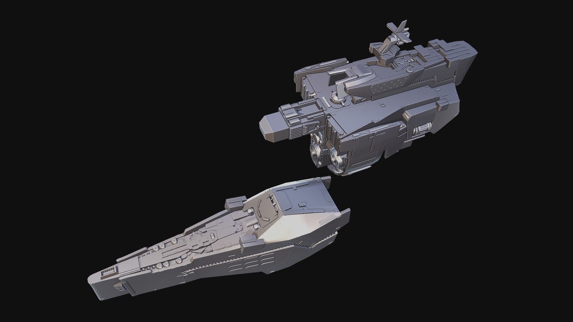 ulysses galactic heroes spaceship Modified 3D print model_4