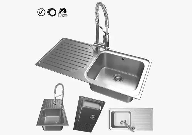 Sink Teka Classic Max with Maestro My1 Faucet 3D model