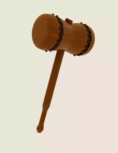 Wooden Hammer Free low-poly 3D model