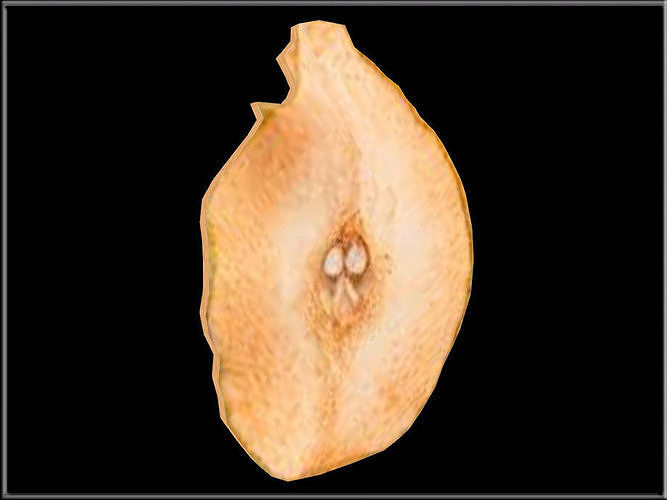Dried Pear Slice Low-poly 3D model 2