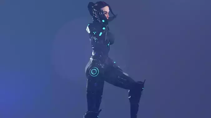 Vicky Female Sci-fi Character Free Rig