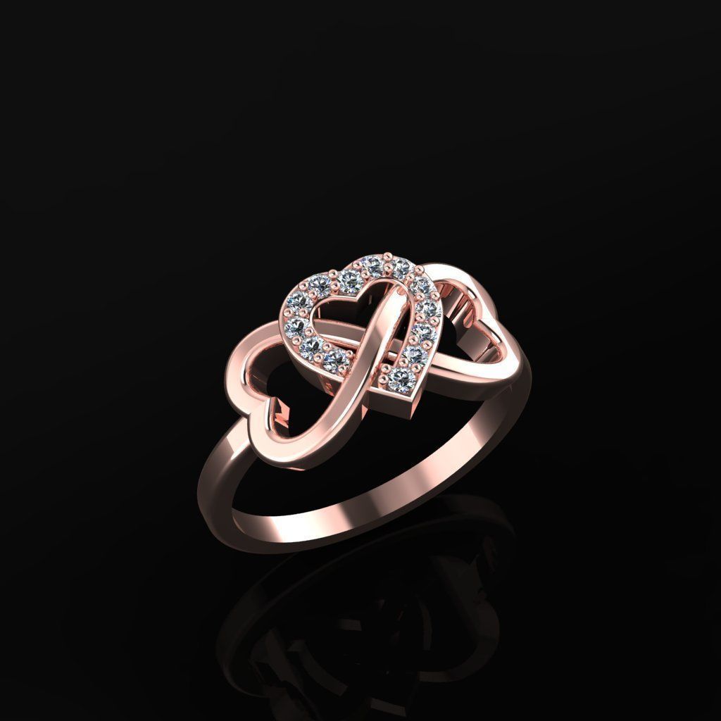 Heart Infinity Ring 3D print model_2