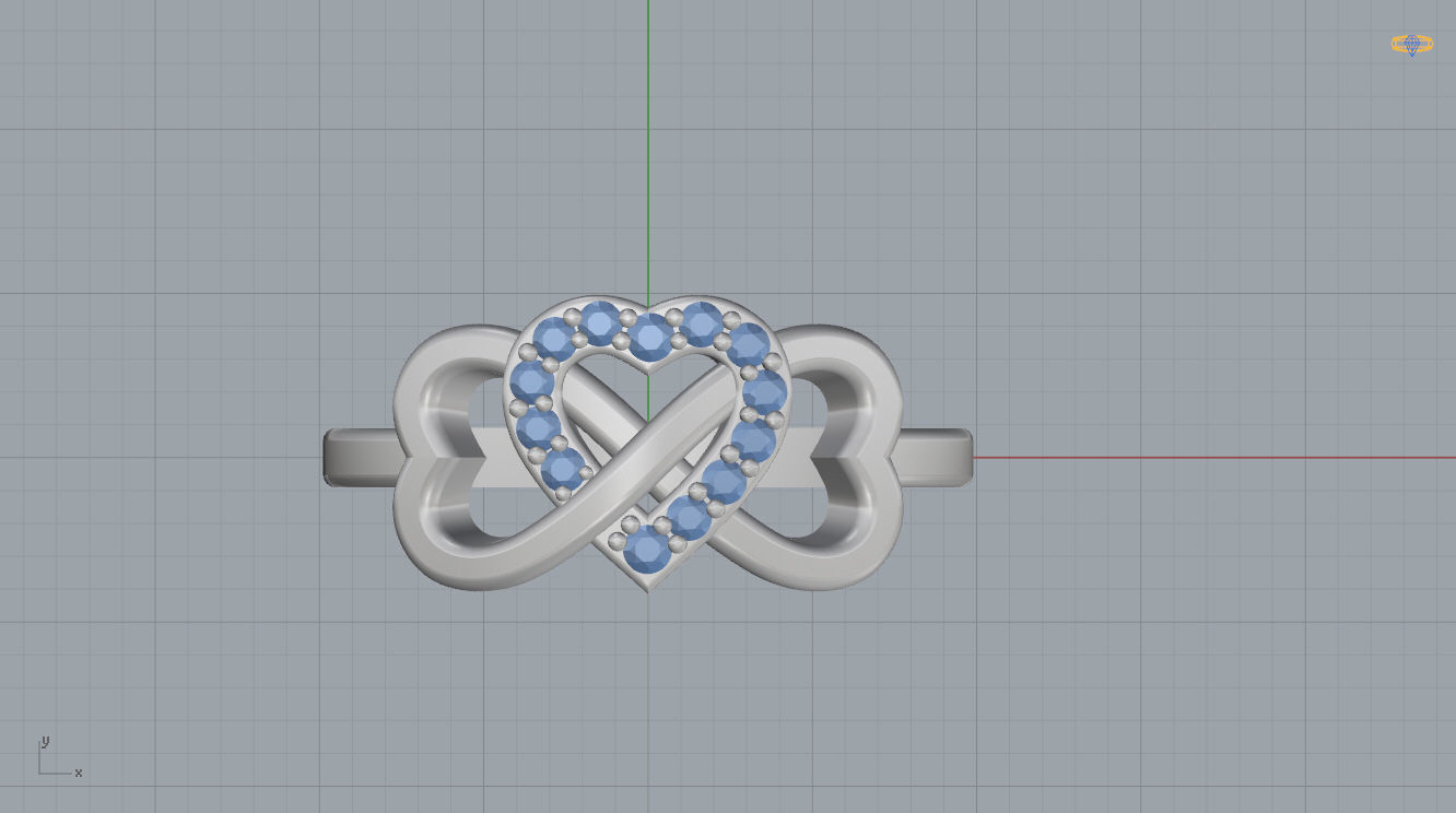 Heart Infinity Ring 3D print model_6