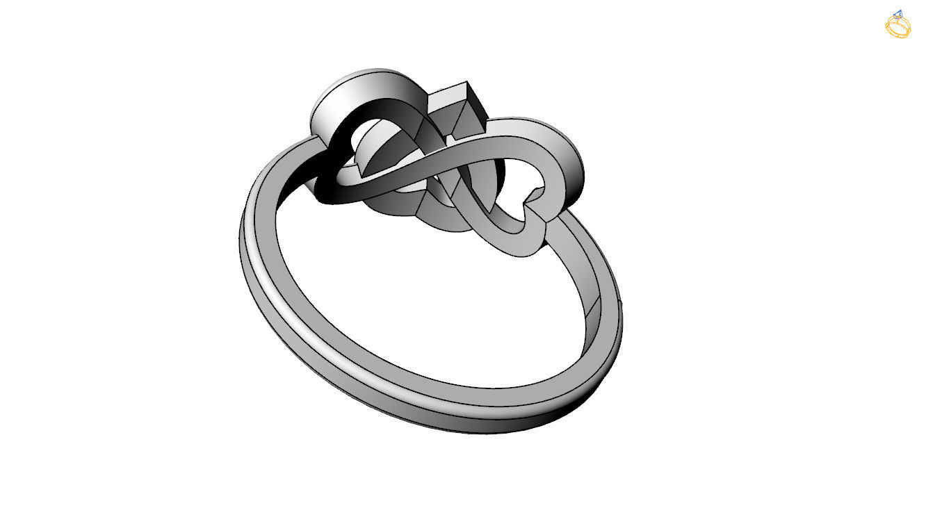 Heart Infinity Ring 3D print model_12