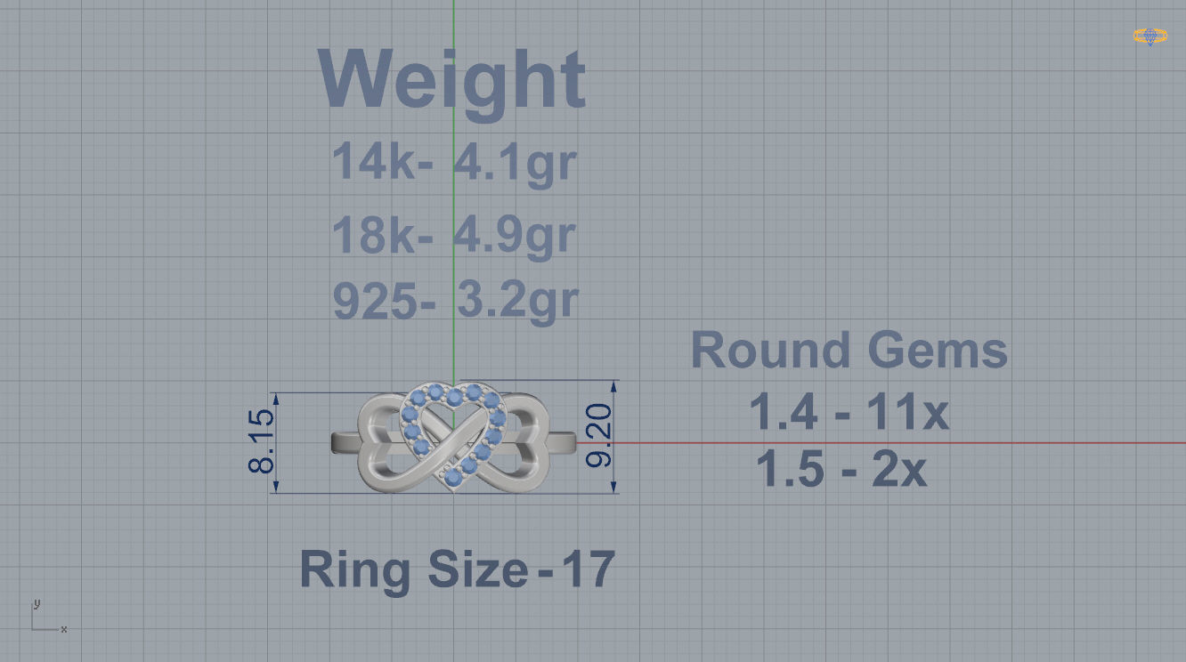 Heart Infinity Ring 3D print model_3