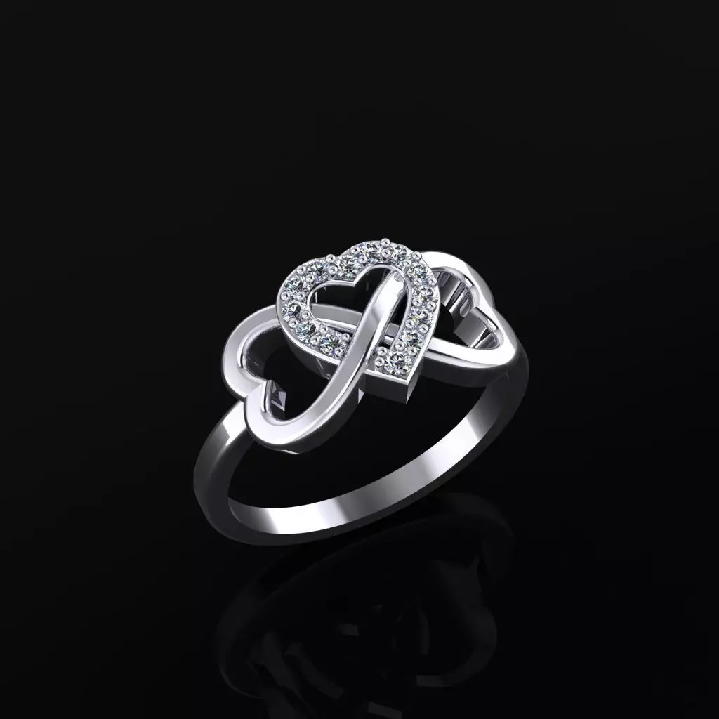Heart Infinity Ring 3D print model_0