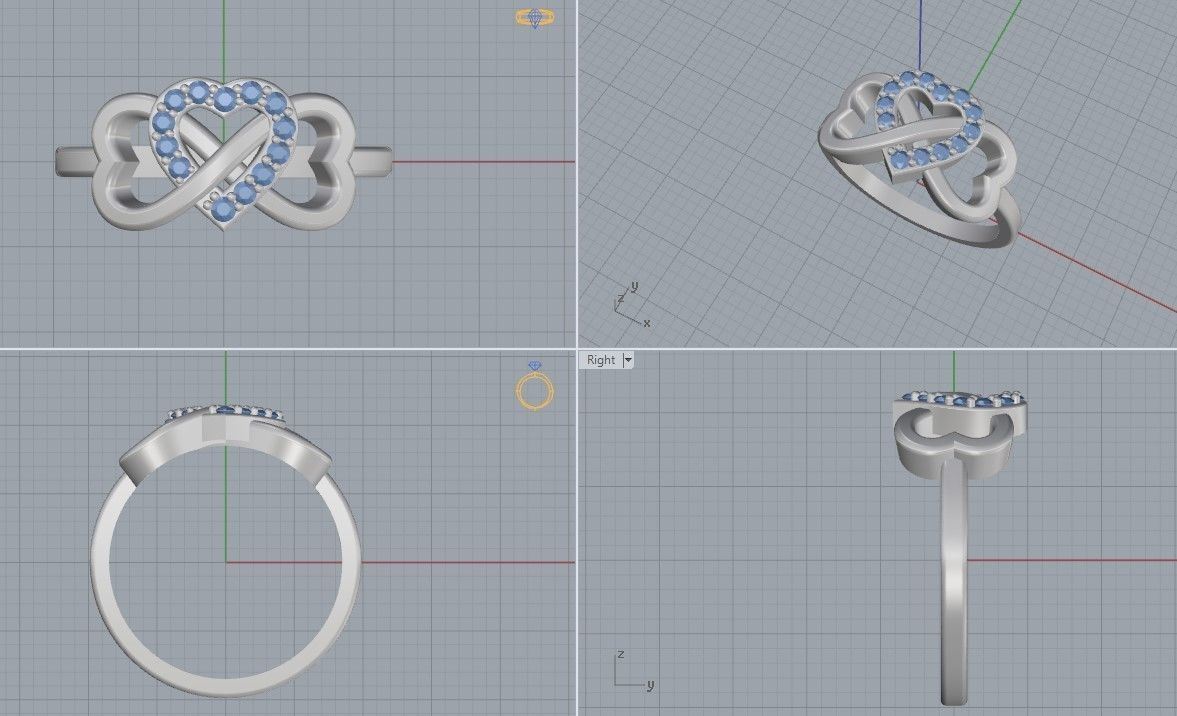 Heart Infinity Ring 3D print model_5