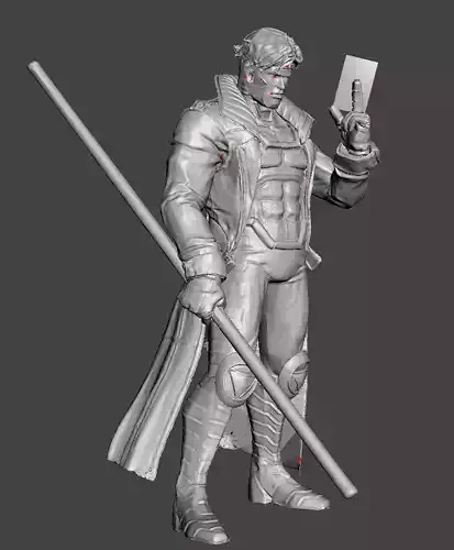 Gambit 3d model STL ready for 3d printing Marvels 