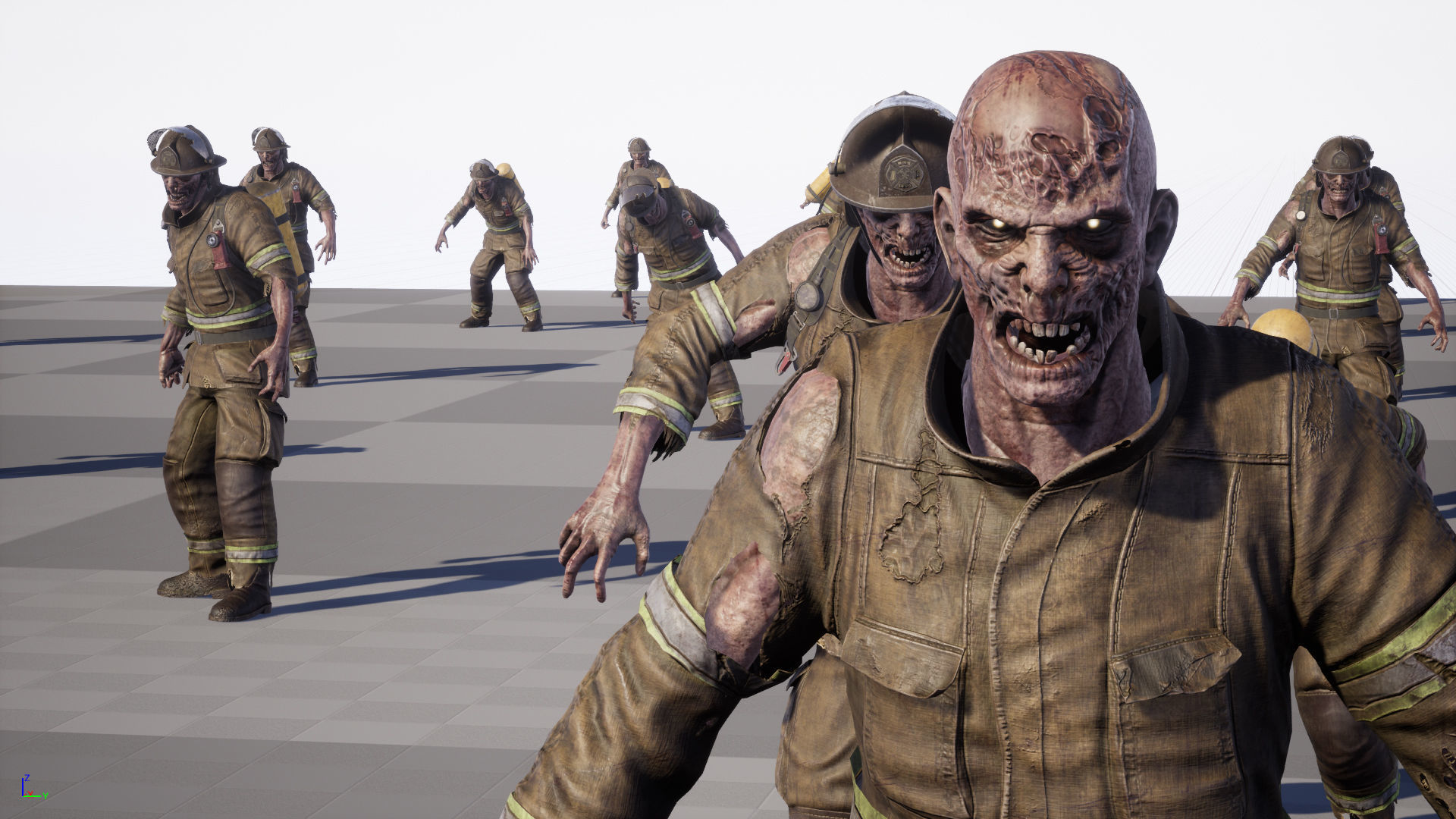 Zombie Firefighter Low-poly 3D model_32