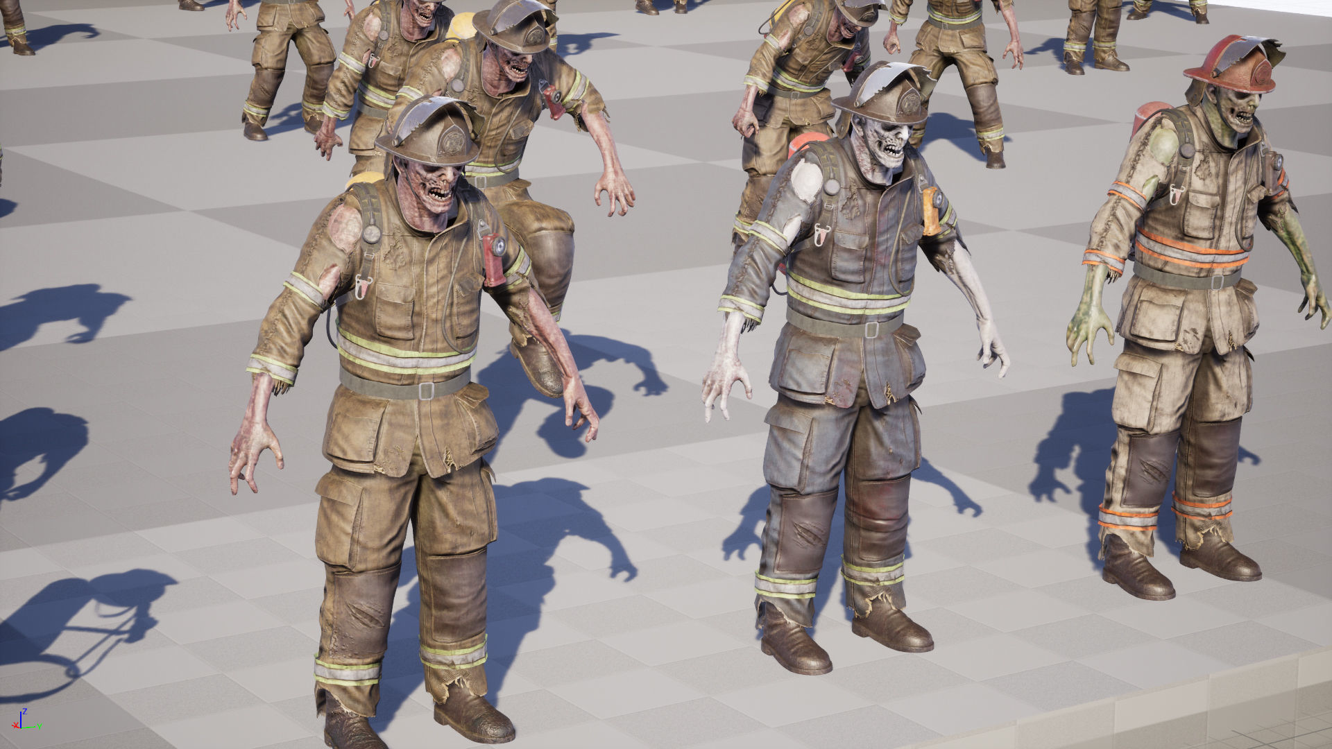 Zombie Firefighter Low-poly 3D model_34
