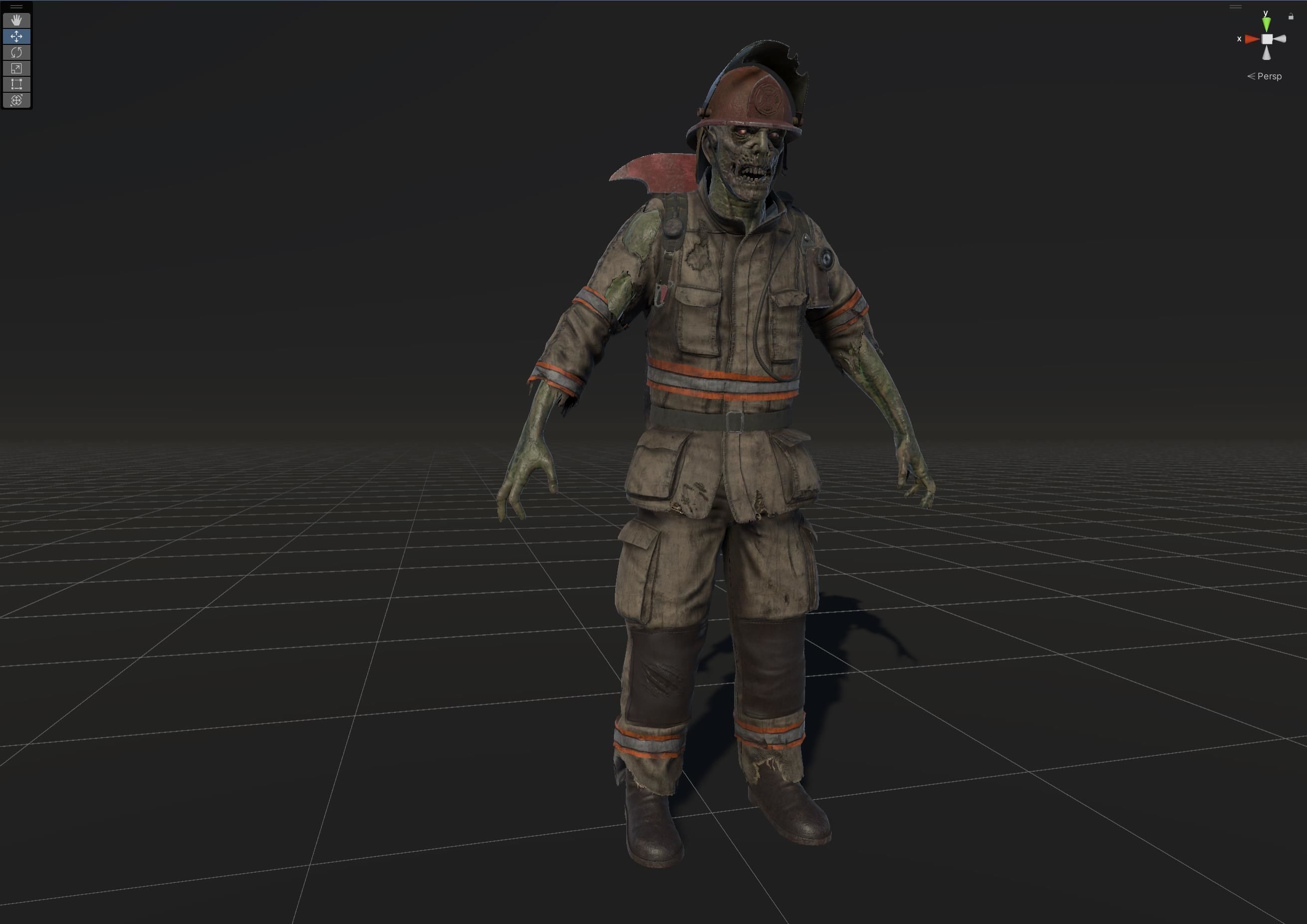 Zombie Firefighter Low-poly 3D model_38