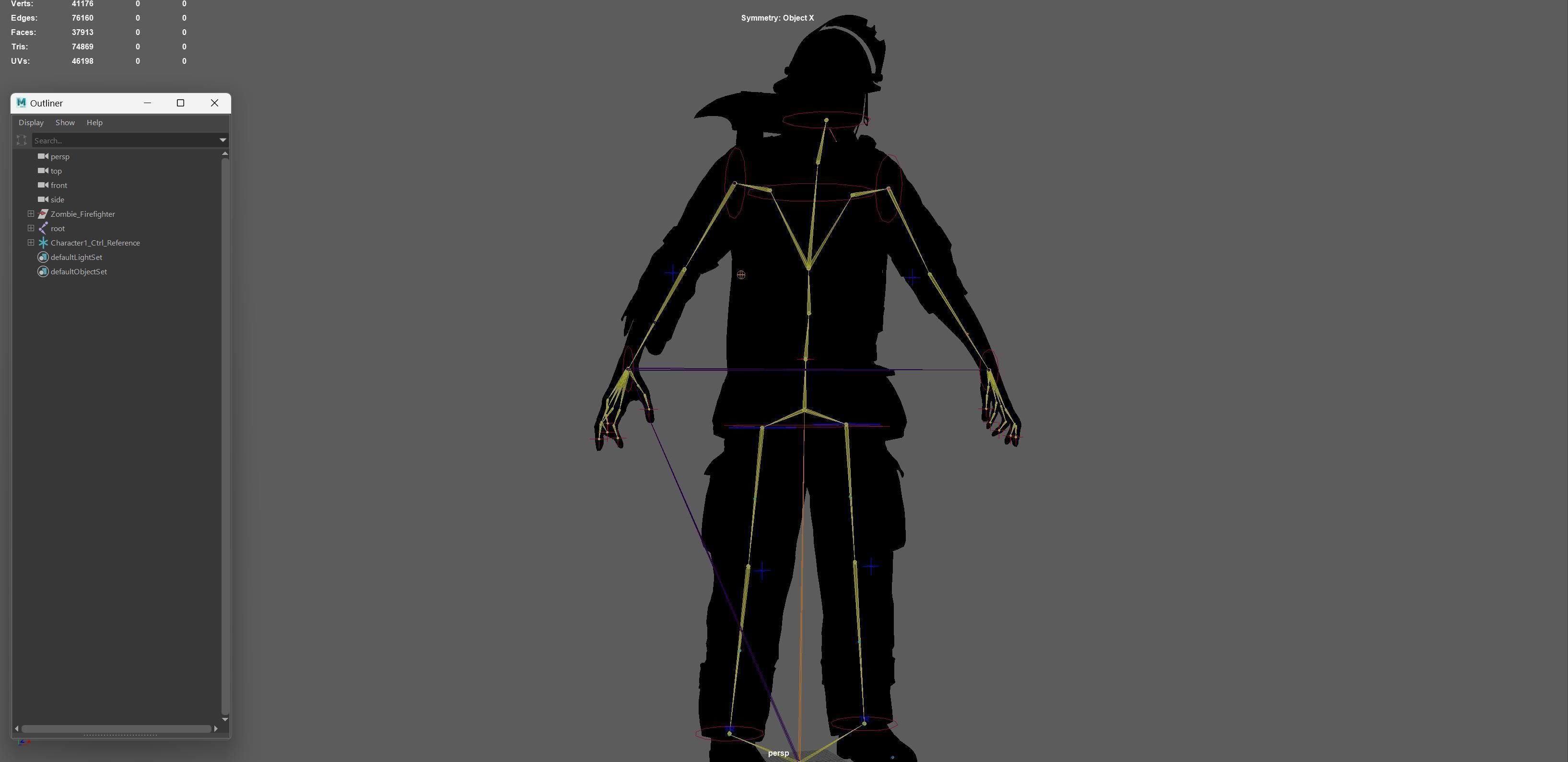 Zombie Firefighter Low-poly 3D model_31