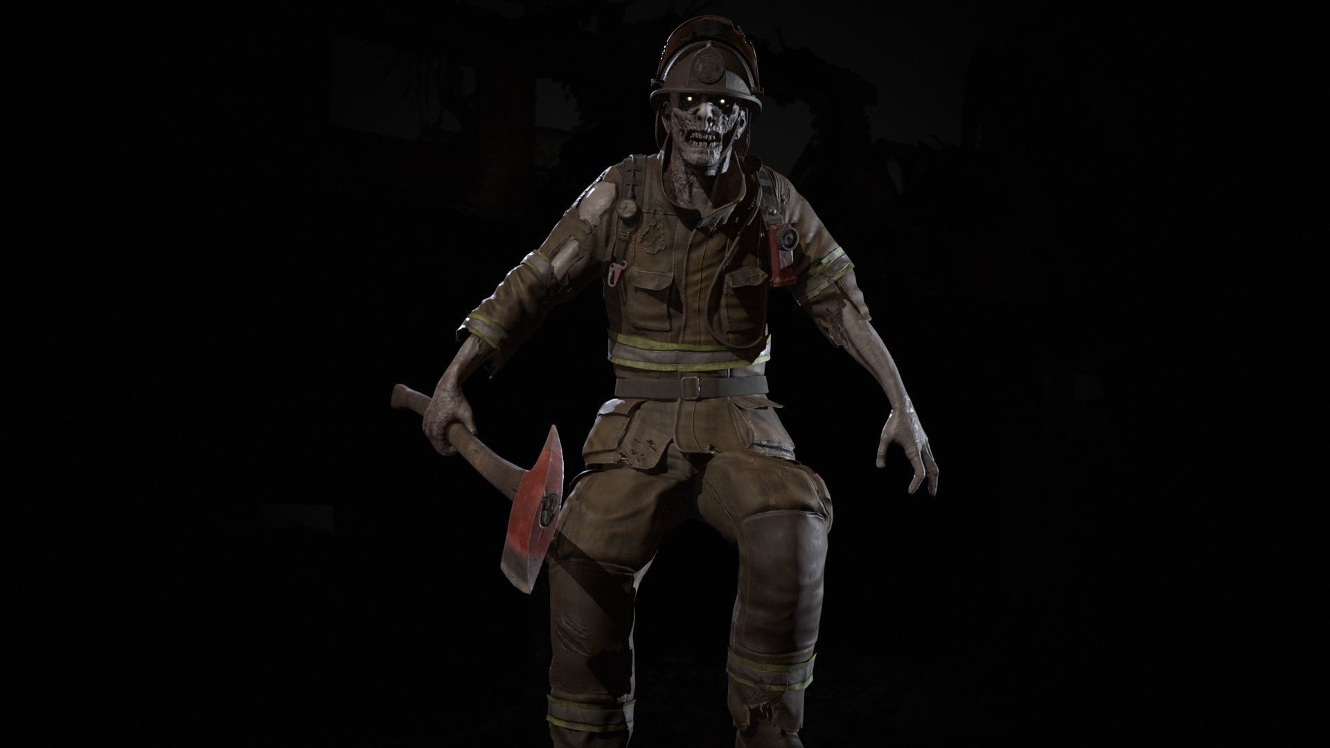 Zombie Firefighter Low-poly 3D model_21