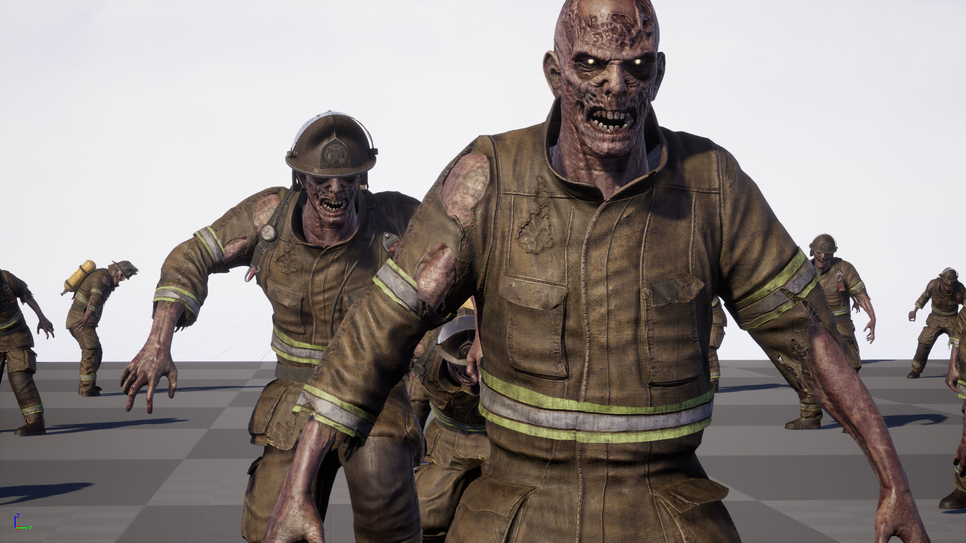 Zombie Firefighter Low-poly 3D model_35