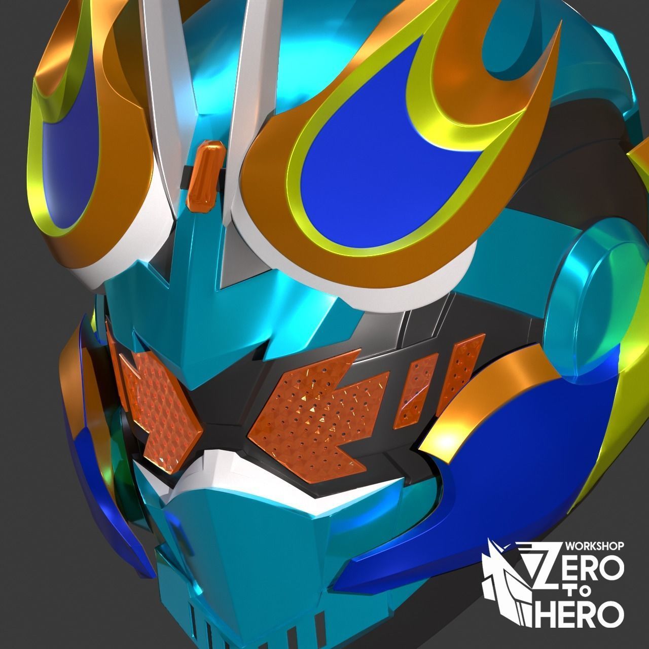 Combo of Kamen Rider Gotchard and Fire Gotchard Helmet 3D print model_4