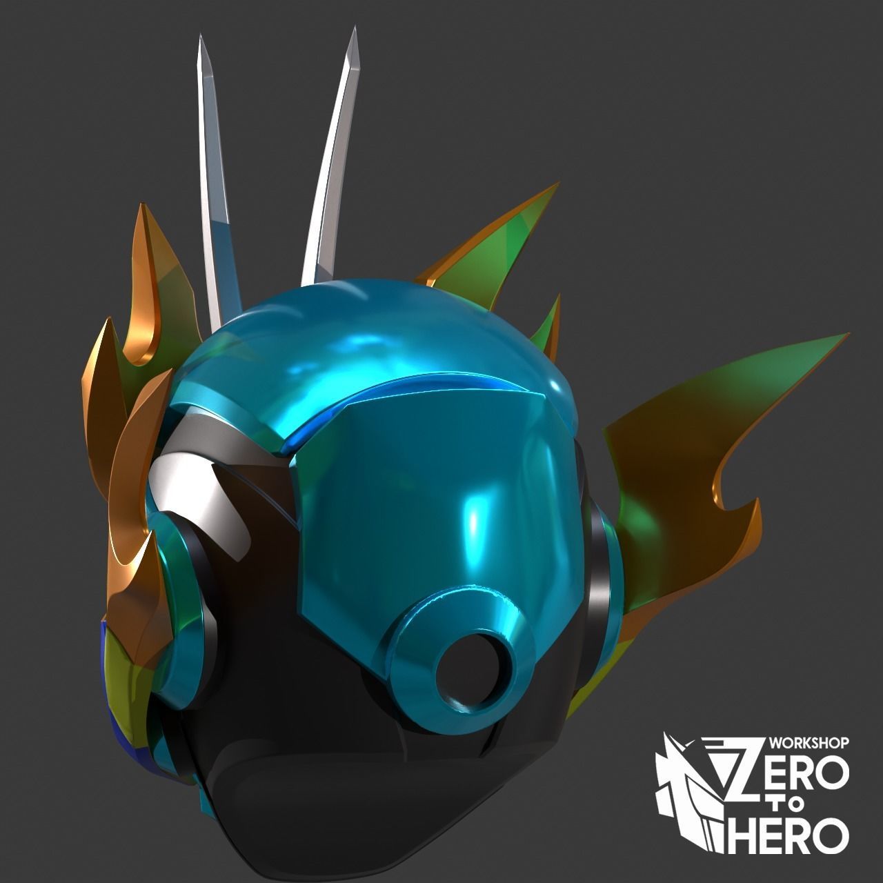 Combo of Kamen Rider Gotchard and Fire Gotchard Helmet 3D print model_3