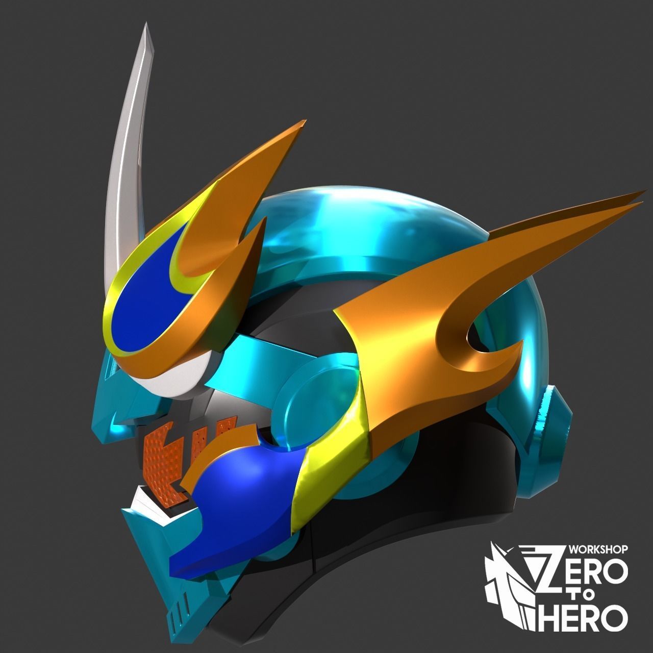 Combo of Kamen Rider Gotchard and Fire Gotchard Helmet 3D print model_2