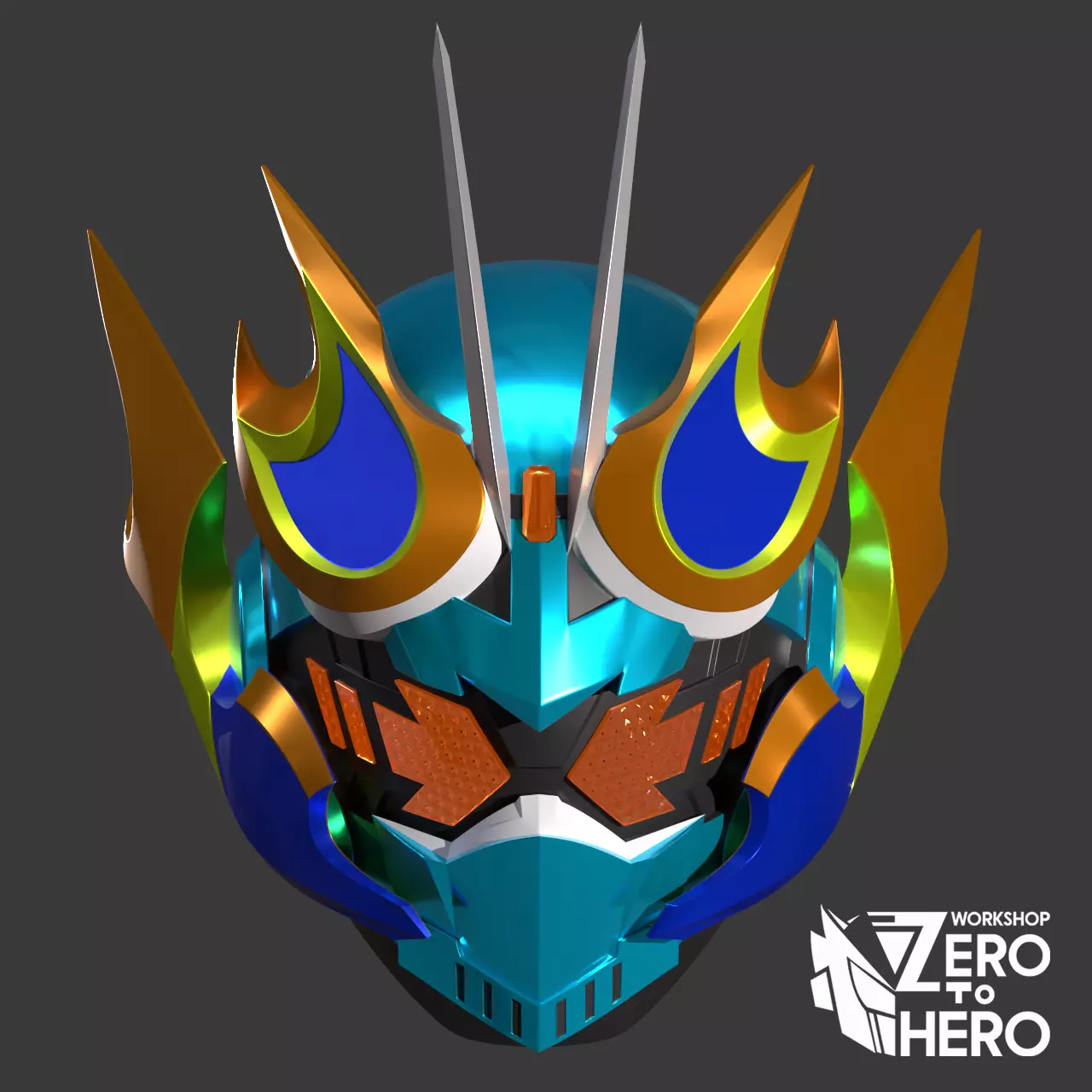 Combo of Kamen Rider Gotchard and Fire Gotchard Helmet 3D print model_0