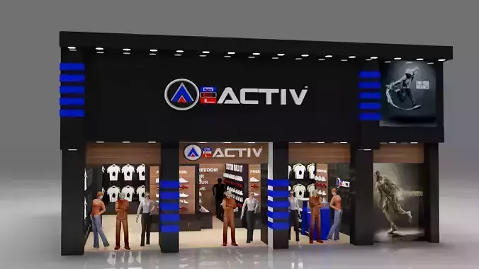 Shop and Store Cloth and shoes 3d Model 2018 - Vray