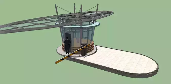 Security booth 3d model