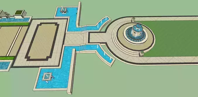 water fountain sketchup model 
