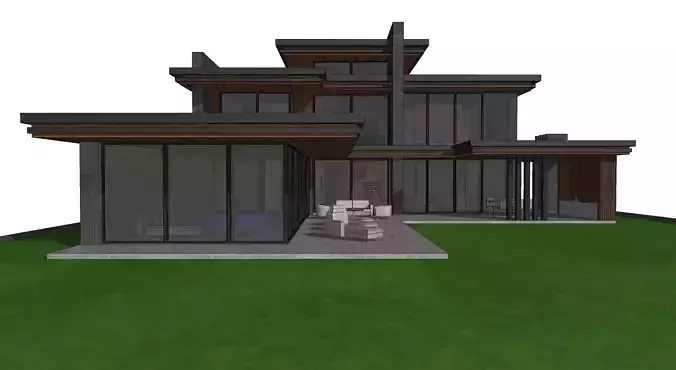 3D model of a modern private house